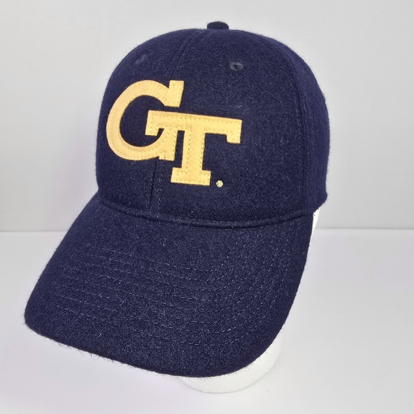 Vintage Georgia Tech Yellow Jackets Wool Leather Strapback Hat - Picture 1 of 7
